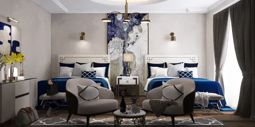 Double hotel bedroom