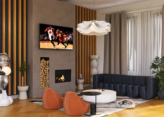 Modern Semi Luxury Room Design Rendering