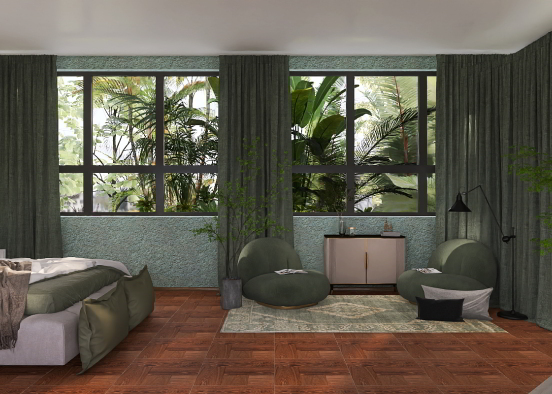 Tropical Bedroom  Design Rendering