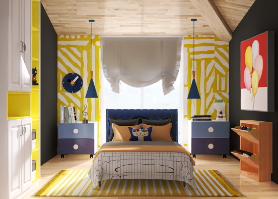 Kid small bedroom Design Rendering