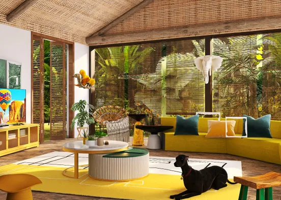 Green & Yellow Interior 💛 💚 Design Rendering