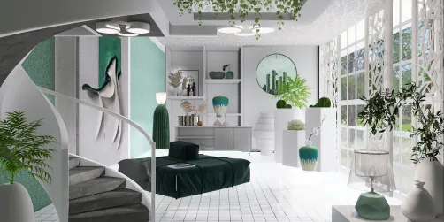 White and light green