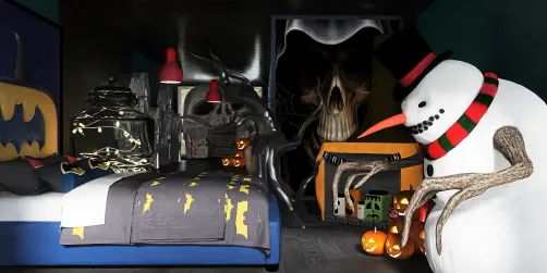 Halloween night bedroom 