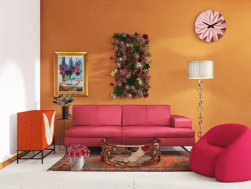 Orange&hot pink