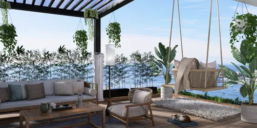A roof top balcony with an amazing view of bay ❤️✨