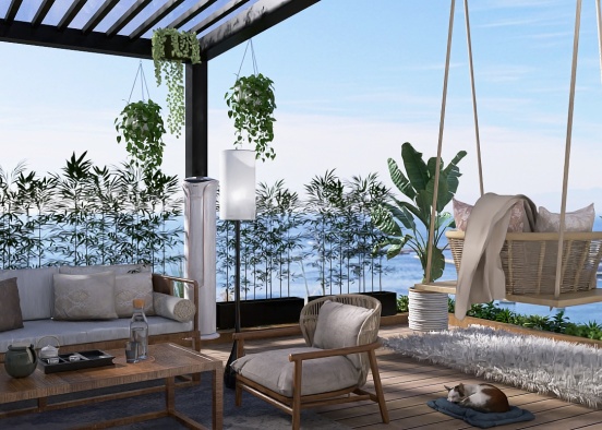 A roof top balcony with an amazing view of bay ❤️✨ Design Rendering