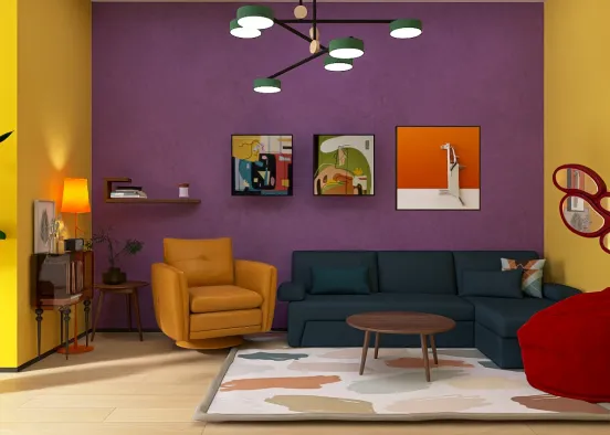 pop art living room  Design Rendering