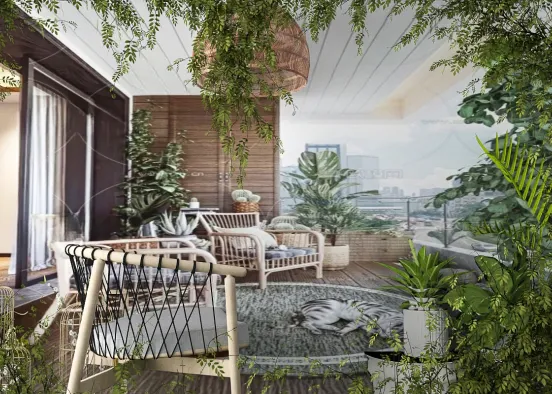 # Balcony in the hotel 🌁 Renderização de Design