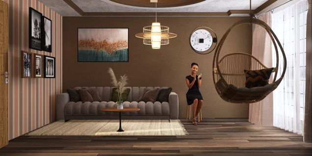 Chocolate Theme living room