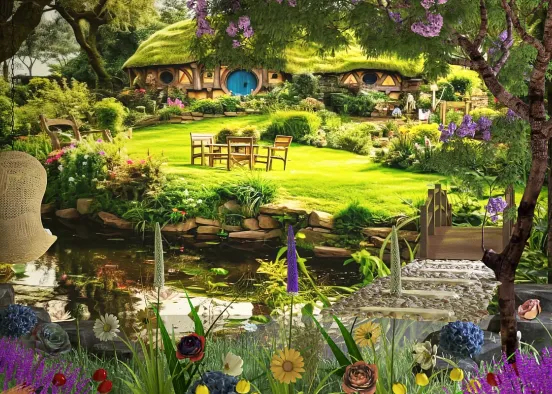 # Whispering Willow Garden; Rm 3/3 in G(arden)  Renderização de Design
