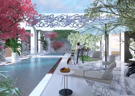 Concrete Dream pool Terrace  Design Rendering