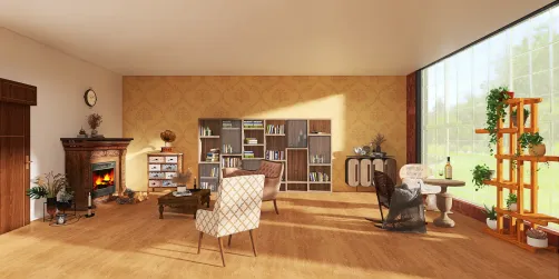 Relaxing living room in a country side 