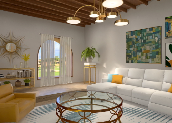 mediterranean living room Design Rendering