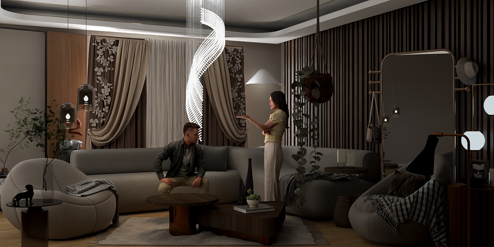 Earthy Toned Living Room idea 💡