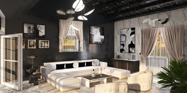 Black & white living room!
