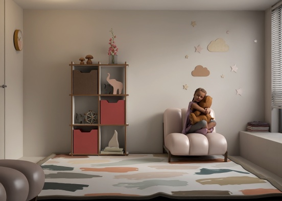Minimalistic cozy room 🩶🩷🤍 Design Rendering