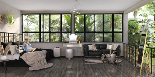 black and gold outdoor bedroom