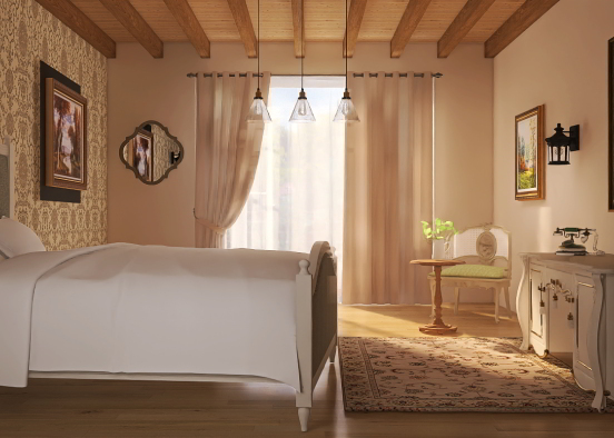 Cottagecore Bedroom Design Rendering