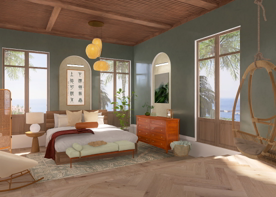 Zen Bedroom Design Rendering