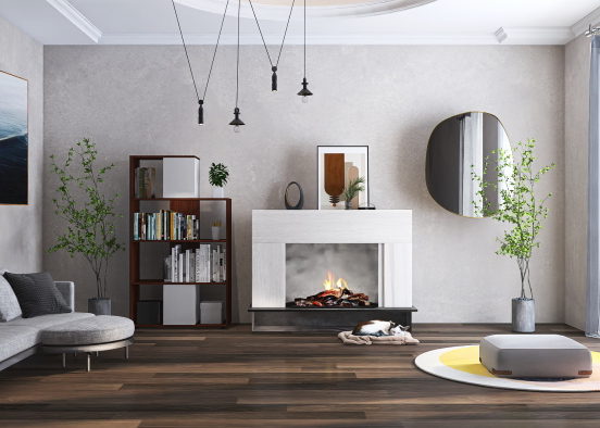 Meditating by the fireplace Design Rendering