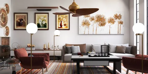 Brown and gray living room idea 💡
