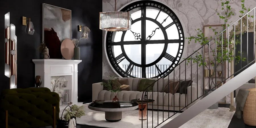 a clock on a wall in a room 