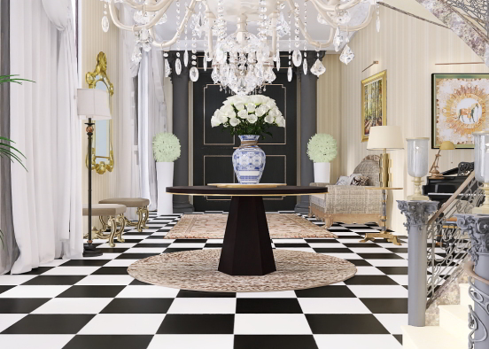 Luxury penthouse hallway Design Rendering