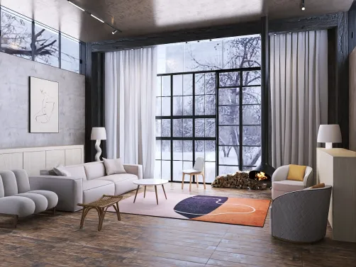 cozy winter living room 