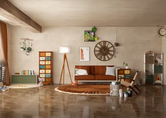 My feeble attempt at an African themed room Design Rendering