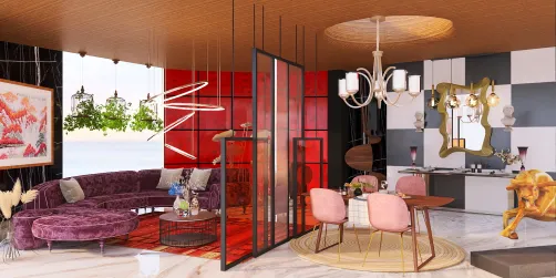 Bohemian LivingRoom and Diningroom