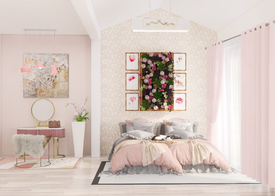 pink and gold bedroom ✨🌸 Design Rendering