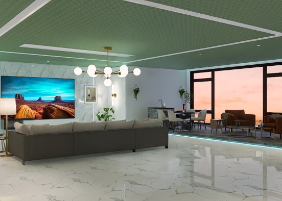 modern living room, tea space,bar
 Design Rendering