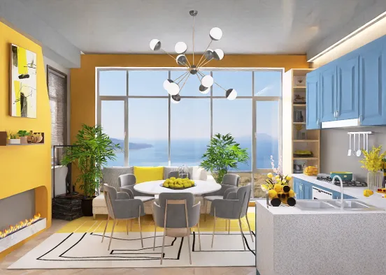 Yellow kitchen 💛 Design Rendering