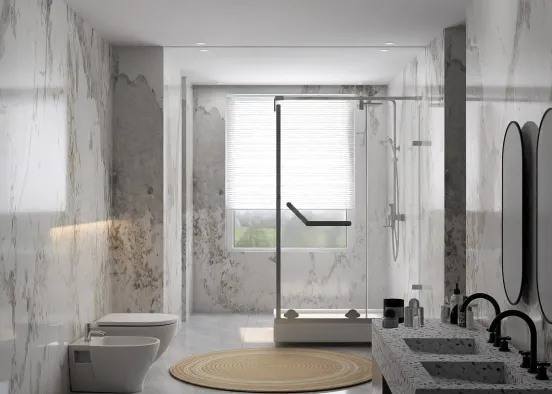 Banheiro simples e minimalista  Design Rendering