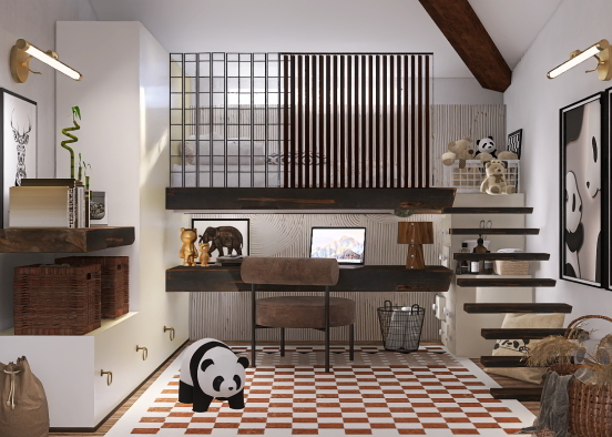 Wood 🪵 and pandas Design Rendering