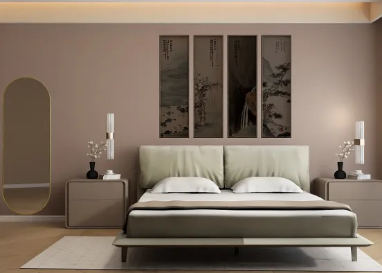 elegantissima camera da letto  Design Rendering