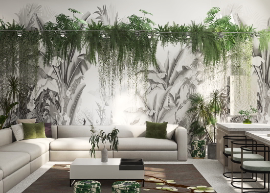 Tropical lounge💚💚💚 Design Rendering