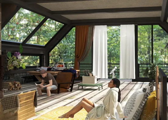 # A WEEKEND AWAY IN OUR CABIN IN THE WOODS  Renderização de Design