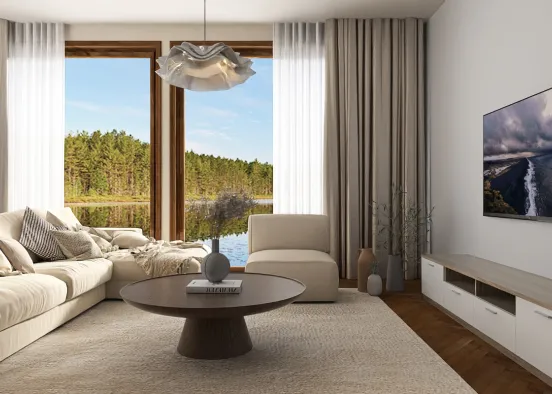 # A simple living room 🤍🤎 Renderização de Design