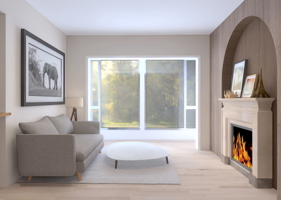 An aesthetic looking living room Design Rendering