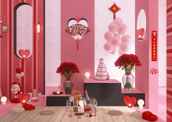 Chinese Valentine's Day Design Rendering