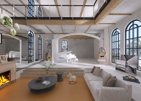 Salon de loft Design Rendering