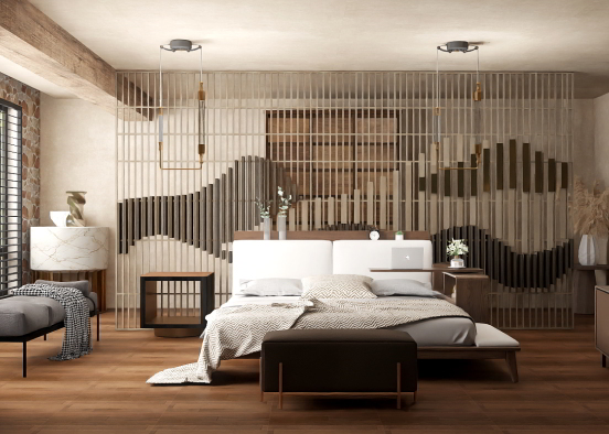 Bedroom with natural inspiration  Design Rendering