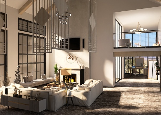 beautiful living room Design Rendering