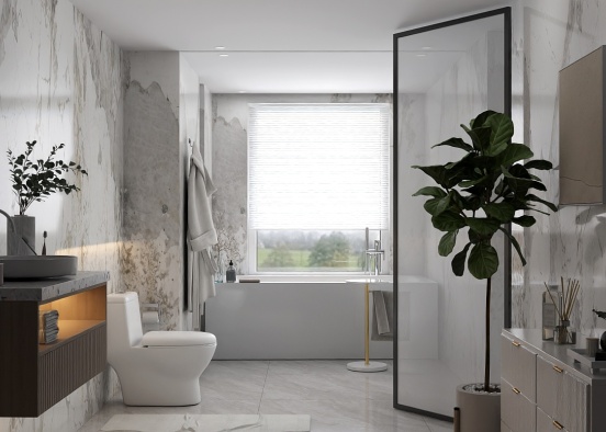 Marble Bathroom  Design Rendering