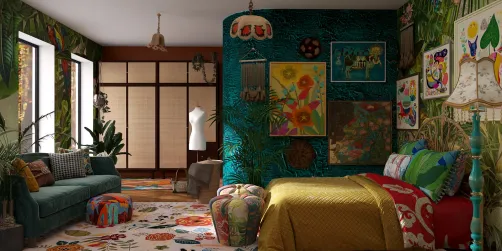 Vibrant Cuban lady’s room 