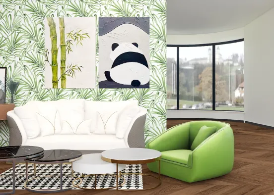 Panda living room  Design Rendering