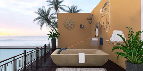 Private outdoor shower and bath  🖤🤍🤎