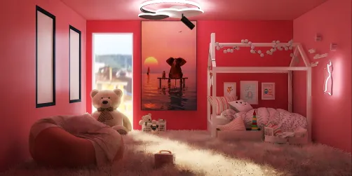 a cute pink room