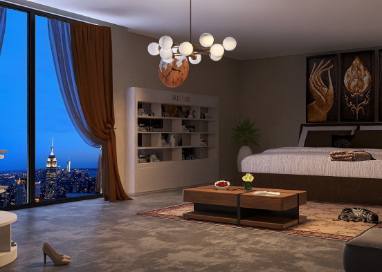 Luxury Bed Room Design Rendering